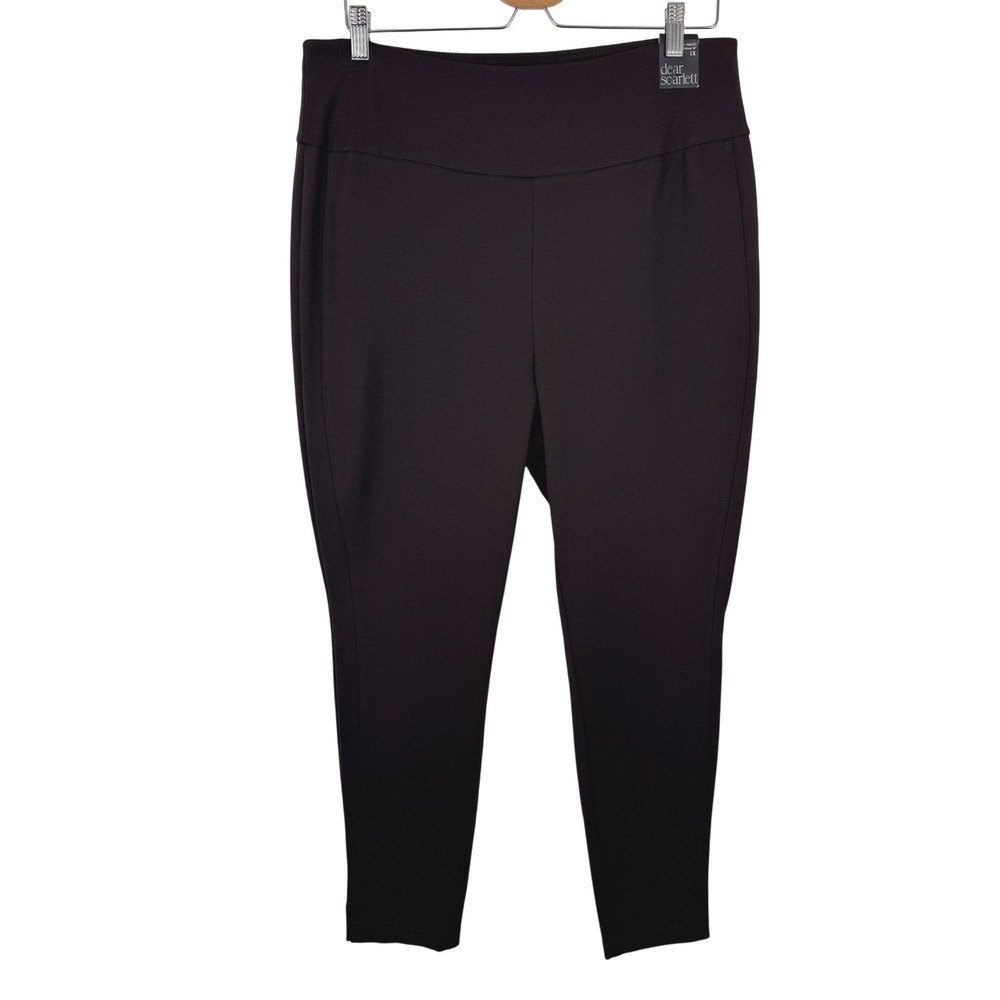 Dear Scarlett Brown Skinny Pants Pull On Stretch Trousers Office Minimalist 2X
